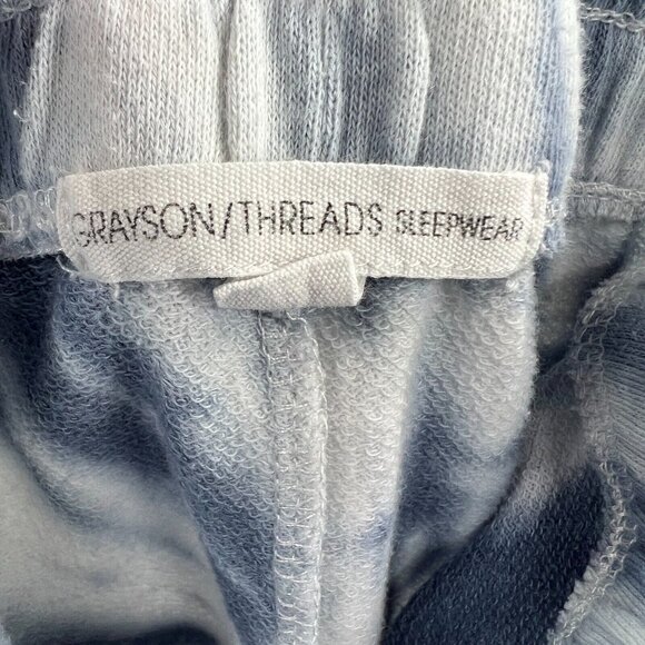 Grayson Threads Womens Sleep Shorts Large‎ Blue Tie Dye High Rise Elastic Waist - Picture 3 of 10